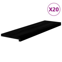 Produktbild för Trappstegsmattor 20 pcs brunsvart 90x30x2 cm massiv ek