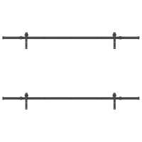 Produktbild för Skjutdörrsbeslag 213,5 cm stål svart