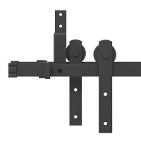 Produktbild för Skjutdörrsbeslag 152,5 cm stål svart