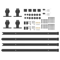 Produktbild för Skjutdörrsbeslag 152,5 cm stål svart