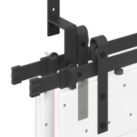 Produktbild för Skjutdörrsbeslag 152,5 cm stål svart