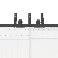 Produktbild för Skjutdörrsbeslag 152,5 cm stål svart