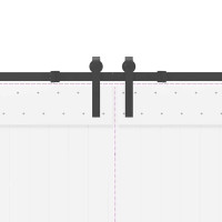Produktbild för Skjutdörrsbeslag 152,5 cm stål svart