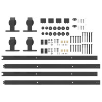 Produktbild för Skjutdörrsbeslag 152,5 cm stål svart