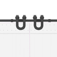 Produktbild för Skjutdörrsbeslag 183 cm stål svart