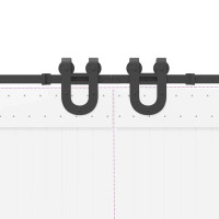 Produktbild för Skjutdörrsbeslag 200 cm stål svart