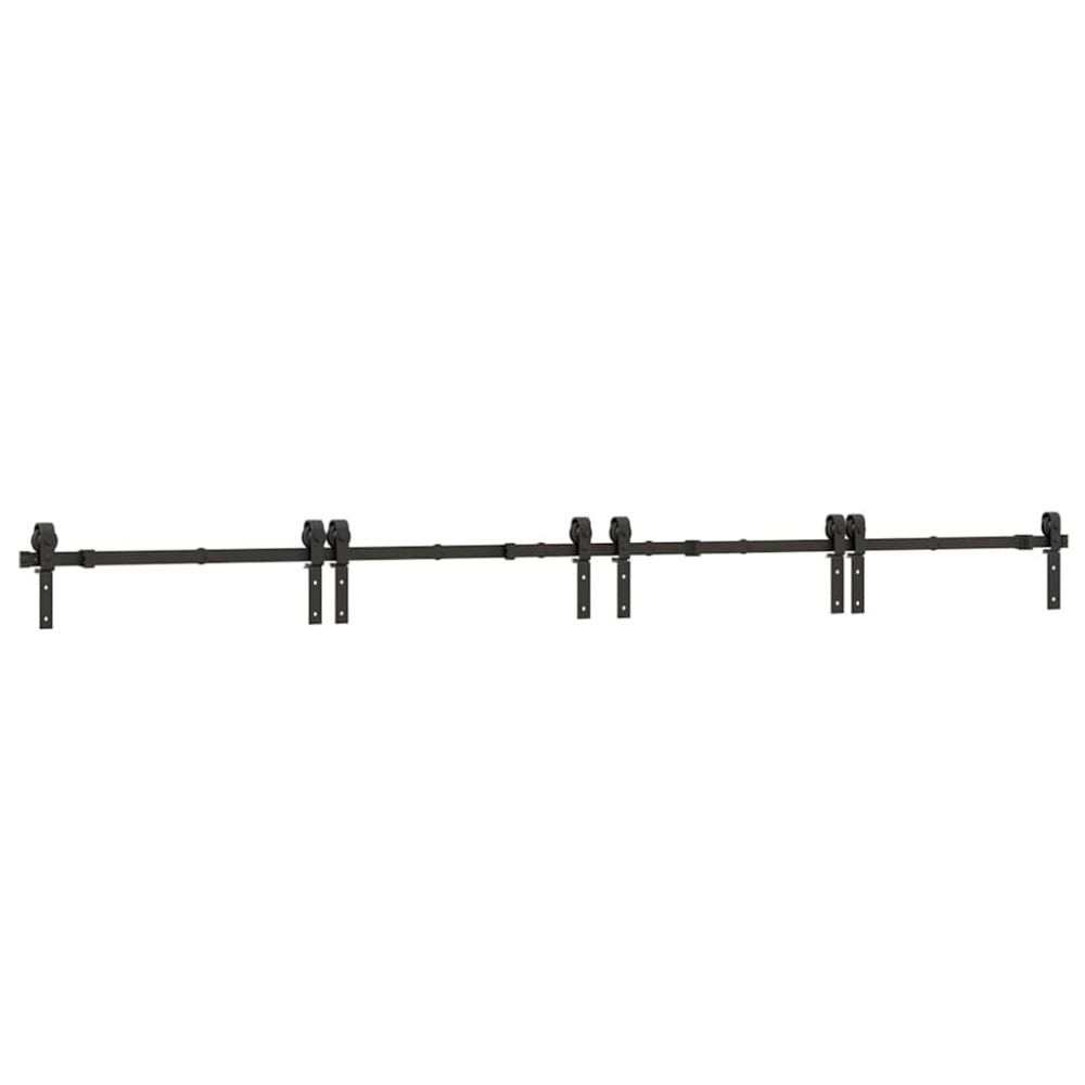 Produktbild för Skjutdörrsbeslag 366 cm stål svart
