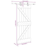 Produktbild för Skjutdörr med beslag 85x210 cm massiv furu