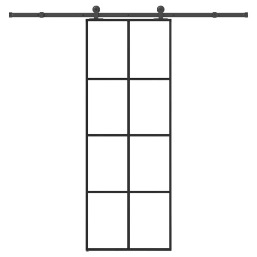 vidaXL Skjutdörr med beslagset ESG glas och aluminium 76x205 cm