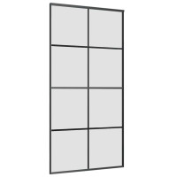 Produktbild för Skjutdörr med hårdvara 102,5x205 cm ESG-glas och aluminium