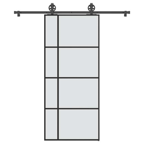 vidaXL Skjutdörr med beslagset ESG glas och aluminium 90x205 cm