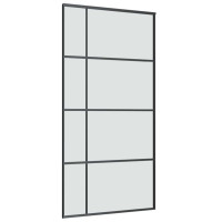 Produktbild för Skjutdörr med hårdvara 102,5x205 cm ESG-glas och aluminium