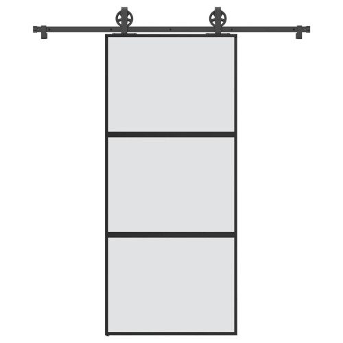 vidaXL Skjutdörr med beslagset härdat glas och aluminium 90x205 cm