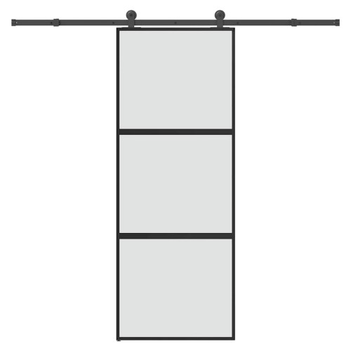 vidaXL Skjutdörr med beslagset härdat glas och aluminium 76x205 cm