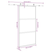 Produktbild för Skjutdörr med hårdvara 102,5x205 cm härdat glas och aluminium