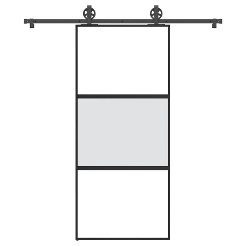 vidaXL Skjutdörr med beslagset härdat glas och aluminium 90x205 cm