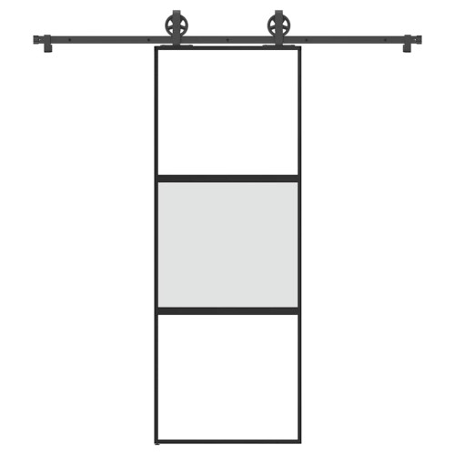 vidaXL Skjutdörr med beslagset härdat glas och aluminium 76x205 cm