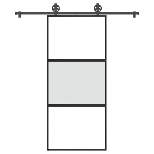 vidaXL Skjutdörr med beslagset härdat glas och aluminium 90x205 cm