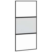 Produktbild för Skjutdörr med hårdvara 102,5x205 cm härdat glas och aluminium