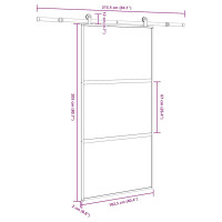 Produktbild för Skjutdörr med hårdvara 102,5x205 cm härdat glas och aluminium