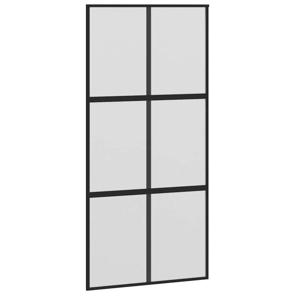 Produktbild för Skjutdörr med hårdvara 102,5x205 cm härdat glas och aluminium