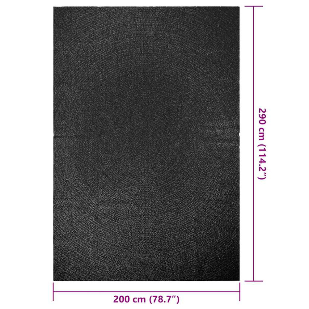 Produktbild för Matta ZIZUR antracit 200x290 cm jutelook inomhus och utomhus