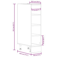 Produktbild för Underskåp rökfärgad ek 20x44,5x81,5 cm konstruerat trä