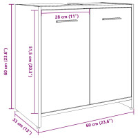 Produktbild för Tvättställsskåp gammalt trä 60x33x60 cm konstruerat trä