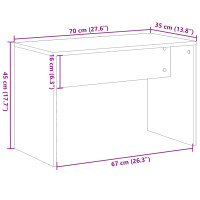 Produktbild för Sminkpall åldrat trä 70x35x45 cm konstruerat trä