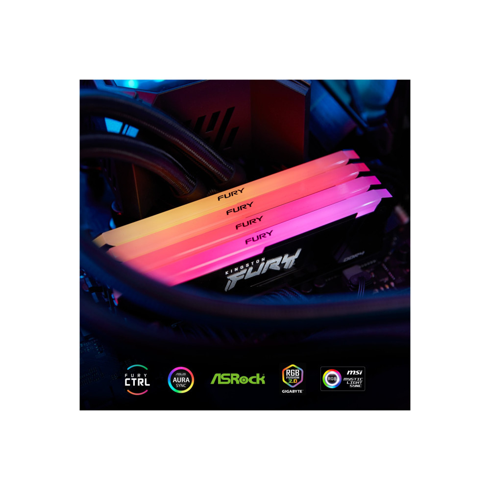 Produktbild för Kingston FURY Beast RGB - DDR4 - modul - 32 GB - DIMM 288-pin / PC4-25600 - ej buffrad