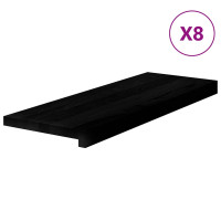 Produktbild för Trappstegsmattor 8 pcs brunsvart 70x25x2 cm massiv ek