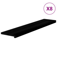 Produktbild för Trappstegsmattor 8 pcs brunsvart 120x25x2 cm massiv ek