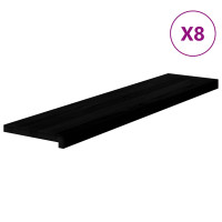 Produktbild för Trappstegsmattor 8 pcs brunsvart 110x30x2 cm massiv ek