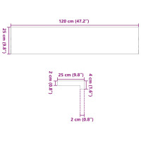 Produktbild för Trappstegsmattor 2 pcs brunsvart 120x25x2 cm massiv ek