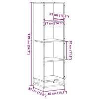 Produktbild för Bokhylla sonoma-ek 40x35x139 cm konstruerat trä