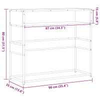 Produktbild för Avlastningsbord svart 90x35x80 cm konstruerat trä