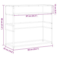 Produktbild för Avlastningsbord grå sonoma 90x35x80 cm konstruerat trä