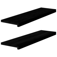 Produktbild för Trappstegsmattor 2 pcs mörkbrun 90x30x2 cm massiv ek