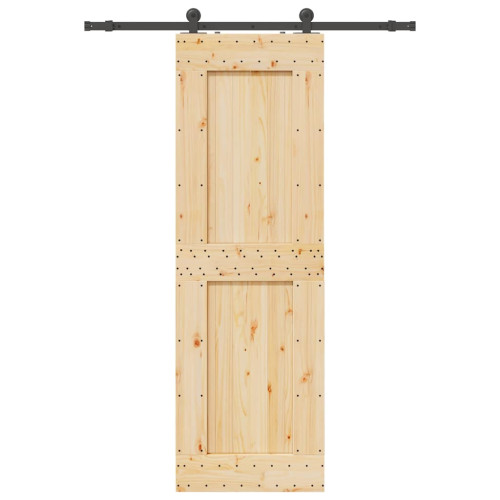 vidaXL Skjutdörr med beslag 70x210 cm massiv furu