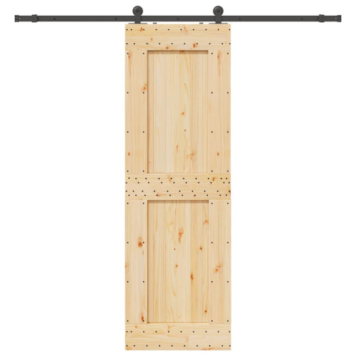 vidaXL Skjutdörr med beslag 70x210 cm massiv furu