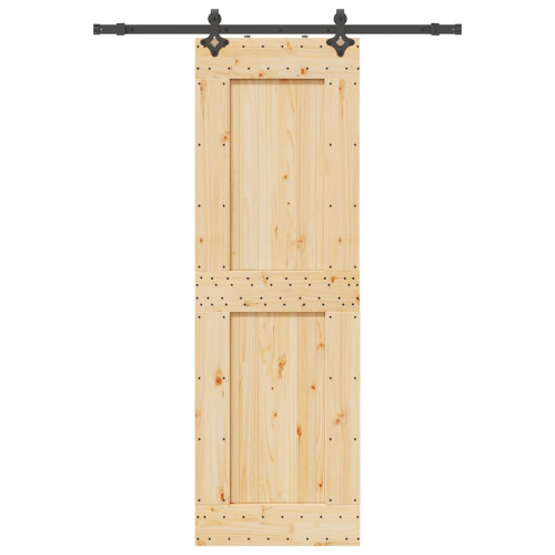 vidaXL Skjutdörr med beslag 70x210 cm massiv furu