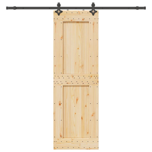 vidaXL Skjutdörr med beslag 70x210 cm massiv furu