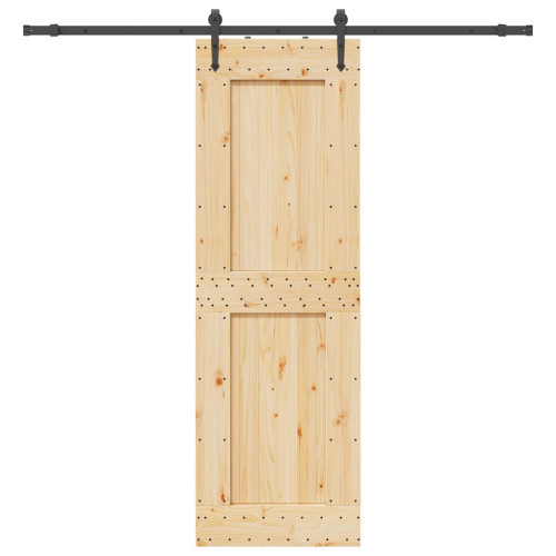 vidaXL Skjutdörr med beslag 70x210 cm massiv furu