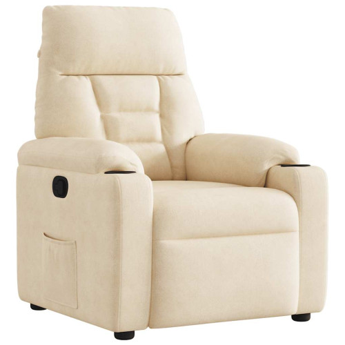 vidaXL Reclinerfåtölj beige mikrofibertyg