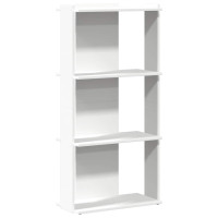 Produktbild för Bokhylla 3 hyllplan vit 60x30x120 cm konstruerat trä