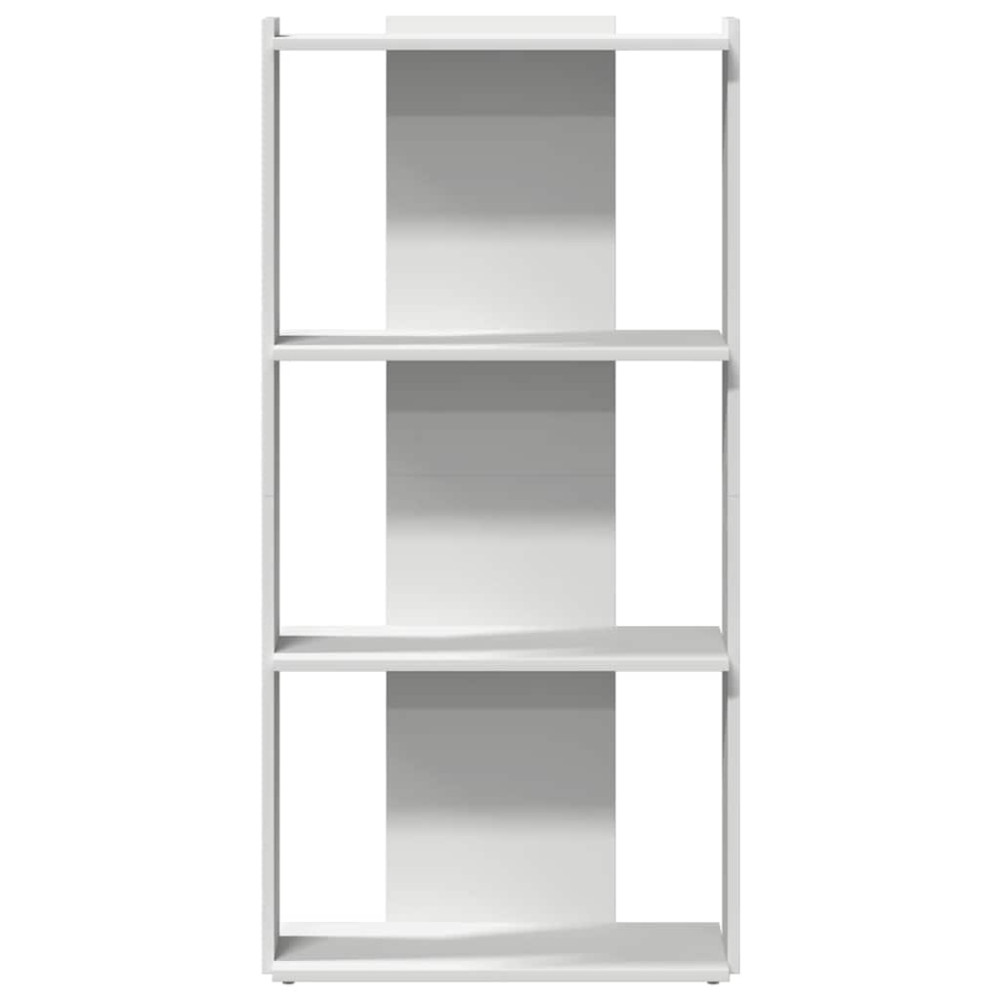 Produktbild för Bokhylla 3 hyllplan vit 60x30x120 cm konstruerat trä