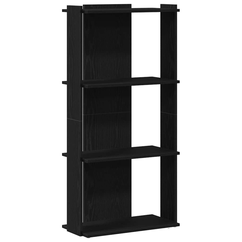 Produktbild för Bokhylla 3 hyllplan svart 60x30x120 cm konstruerat trä