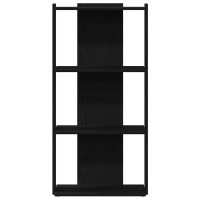 Produktbild för Bokhylla 3 hyllplan svart 60x30x120 cm konstruerat trä