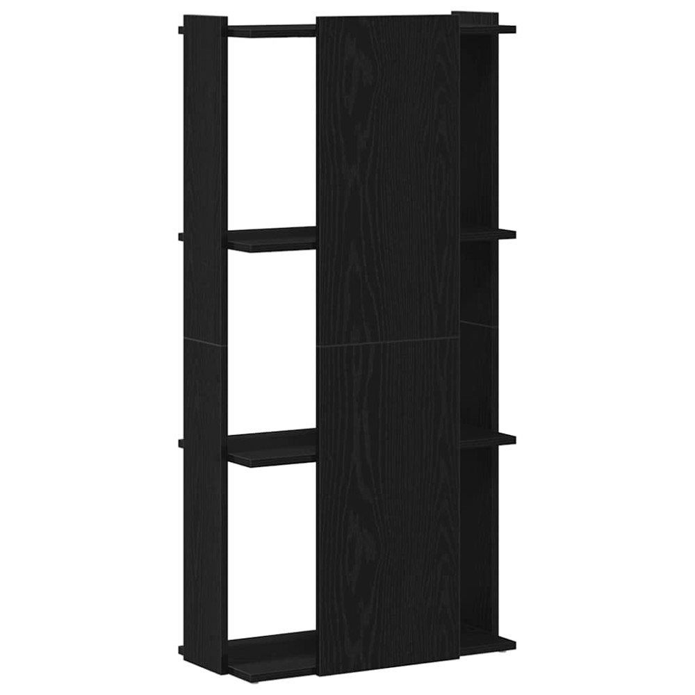 Produktbild för Bokhylla 3 hyllplan svart 60x30x120 cm konstruerat trä
