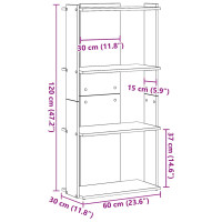Produktbild för Bokhylla 3 hyllplan svart 60x30x120 cm konstruerat trä